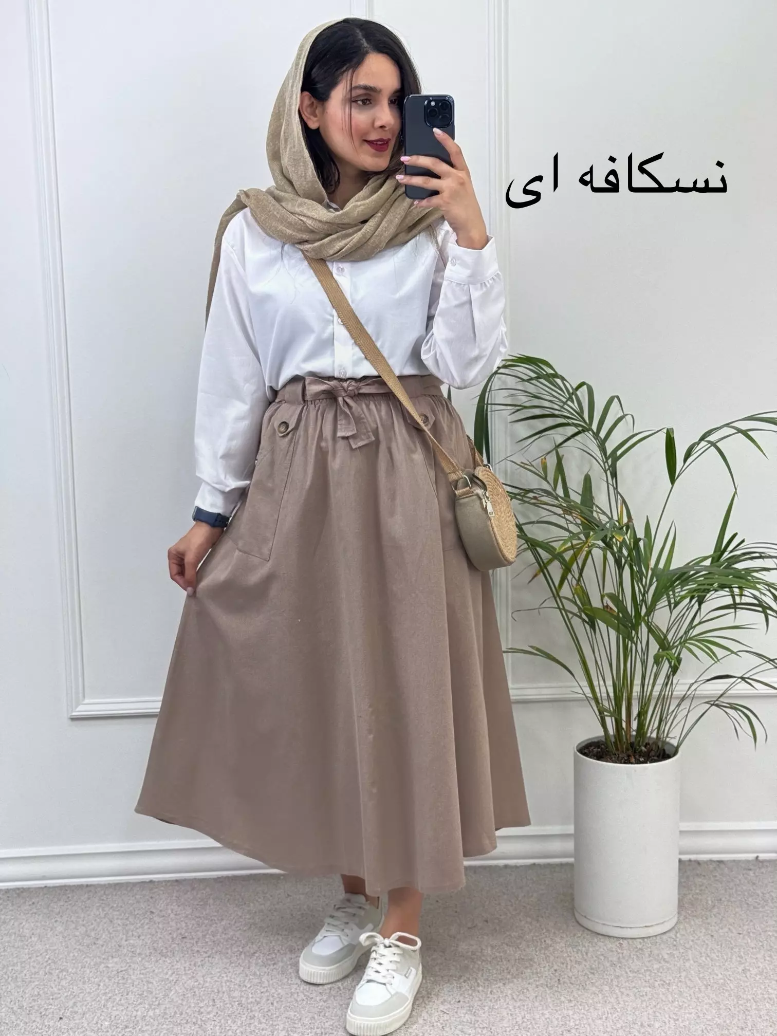 دامن لینن آوا ( دارای ایراد جزئی )
